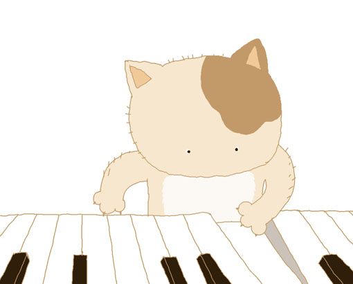 Huahua plays the piano.